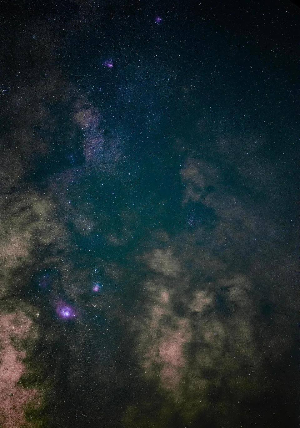 Milky Way star clouds and nebulae